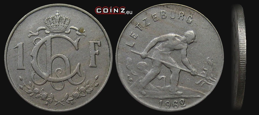 1 frank 1952-1964 - monety Luksemburga