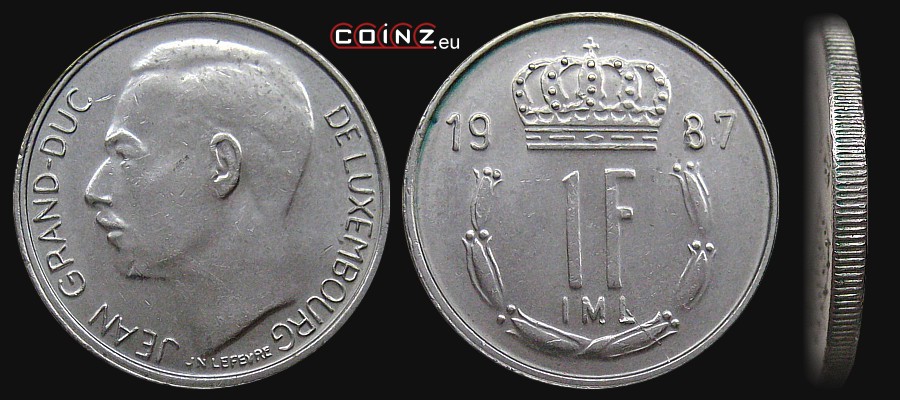 1 frank 1986-1987 - monety Luksemburga