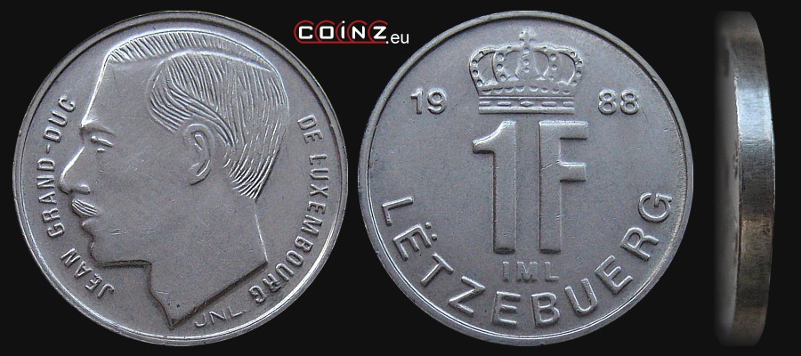 1 frank 1988-1991 - monety Luksemburga