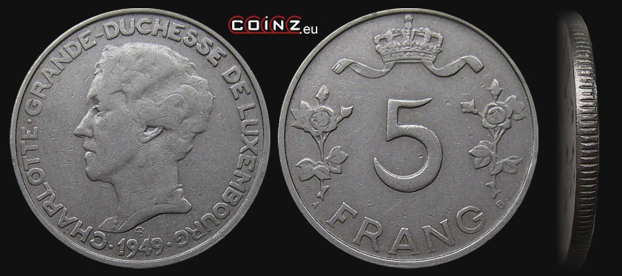 5 franków 1949 - monety Luksemburga