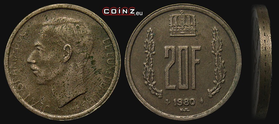20 franków 1980-1983 - monety Luksemburga