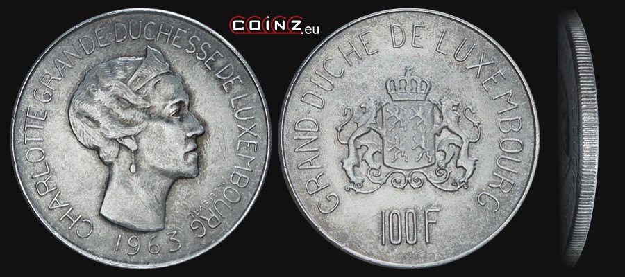 100 franków 1963 - monety Luksemburga