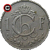 1 frank 1952-1964 - układ awersu do rewersu