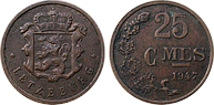 Monety Luksemburga - 25 centymów 1946-1947