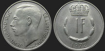 Monety Luksemburga - 1 frank 1965-1984