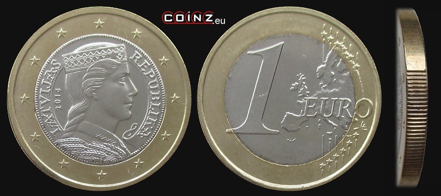 1 euro od 2014 - monety Łotwy