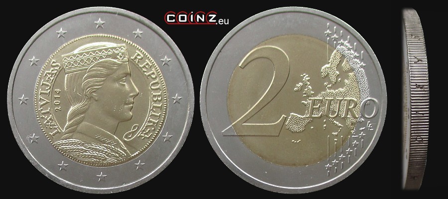 2 euro od 2014 - monety Łotwy