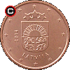 1 euro cent od 2014 - układ awersu do rewersu