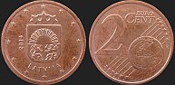 Monety Łotwy - 2 euro centy od 2014