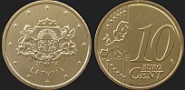 Monety Łotwy - 10 euro centów od 2014