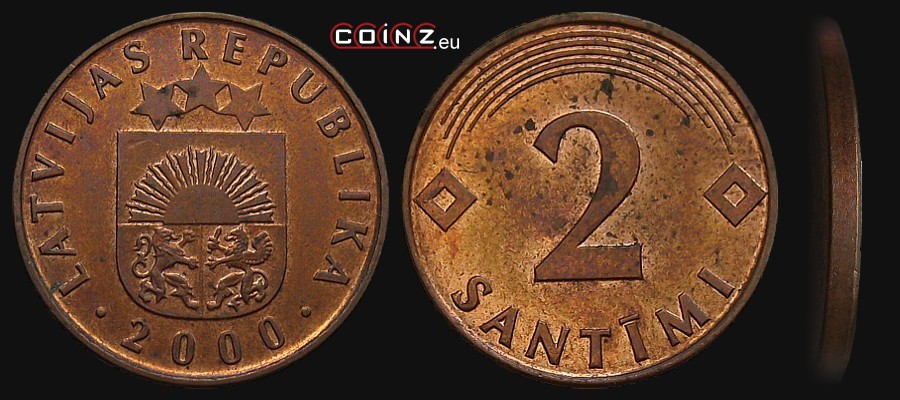 2 santimy 1992-2009 - monety Łotwy
