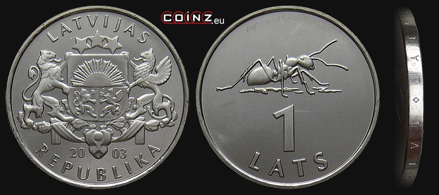 1 łat 2003 Mrówka - monety Łotwy