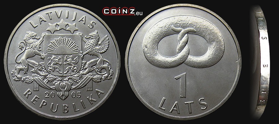 1 łat 2005 Precel - monety Łotwy