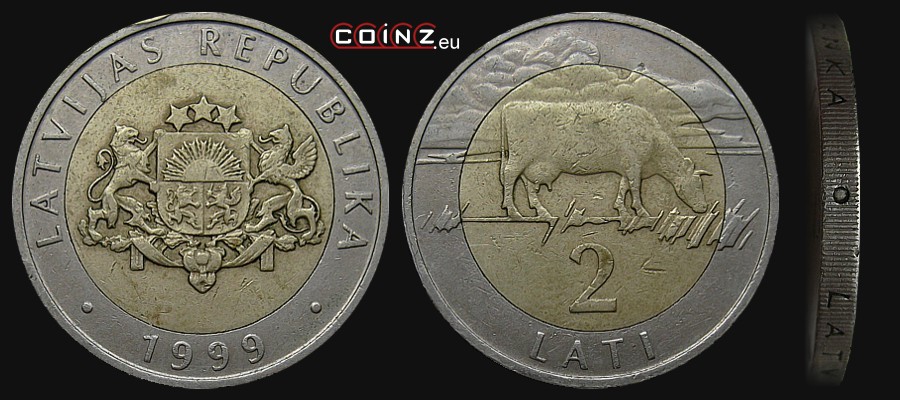 2 łaty 1999-2009 - monety Łotwy