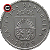50 santimów 1992-2009 - układ awersu do rewersu