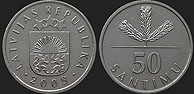 Monety Łotwy - 50 santimów 1992-2009