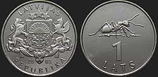 Monety Łotwy - 1 łat 2003 Mrówka