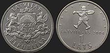 Monety Łotwy - 1 łat 2004 Wstąpienie do UE