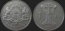 Monety Łotwy - 1 łat 2007 Sowia Spinka
