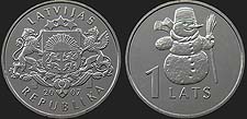 Monety Łotwy - 1 łat 2007 Bałwan