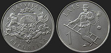 Monety Łotwy - 1 łat 2008 Kominiarz