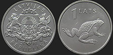 Monety Łotwy - 1 łat 2010 Ropucha