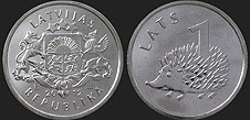 Monety Łotwy - 1 łat 2012 Jeż