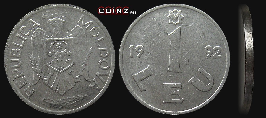 1 lej 1992 - monety Mołdawii