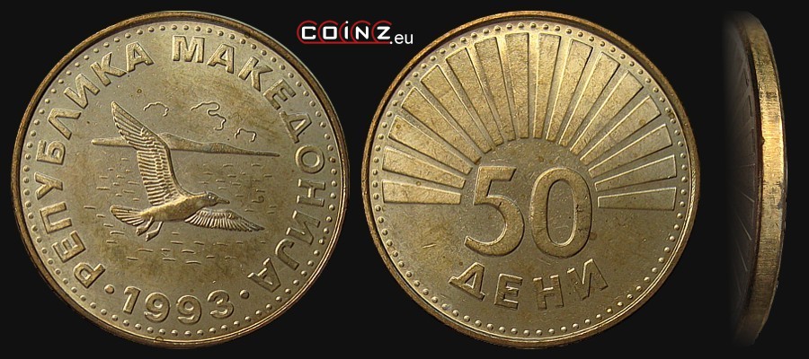 50 deni 1993 - monety Macedonii