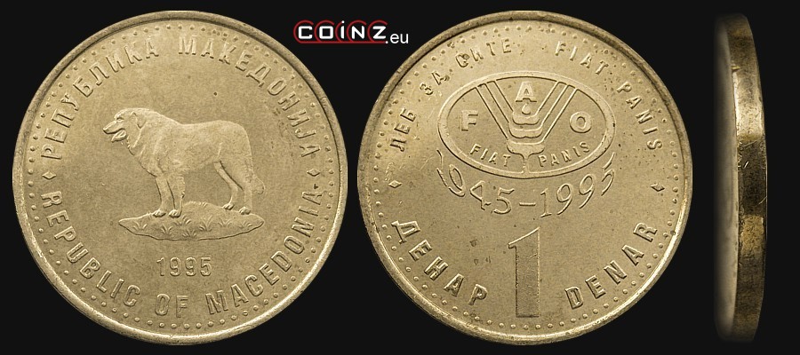 1 denar 1995 FAO - monety Macedonii