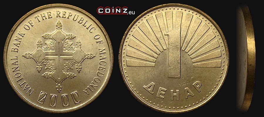 1 denar 2000 - 2000 Lat Chrześcijaństwa (zwykły rewers) - monety Macedonii