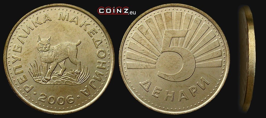 5 denarów od 1993 - monety Macedonii