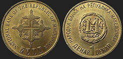 Monety Macedonii - 1 denar (2000) 2000 Lat Chrześcijaństwa