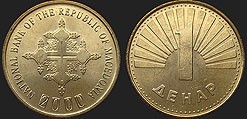 Monety Macedonii - 1 denar (2000) 2000 Lat Chrześcijaństwa (zwykły rewers)