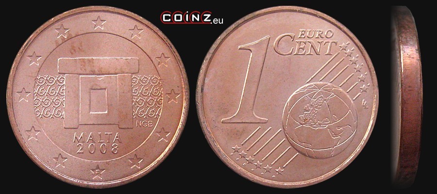 1 euro cent od 2008 - monety Malty