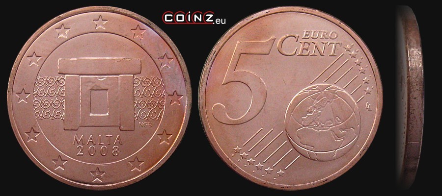 5 euro centów od 2008 - monety Malty