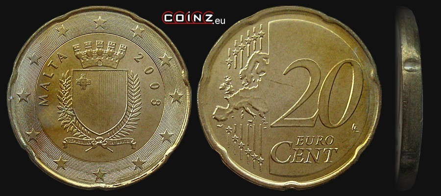 20 euro centów od 2008 - monety Malty