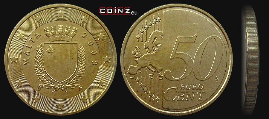 50 euro centów od 2008 - monety Malty