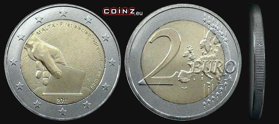 2 euro 2011 Pierwsze Wybory Przedstawicieli 1849 - monety Malty