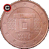 1 euro cent od 2008 - układ awersu do rewersu