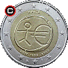 2 euro 2009 - 10 Rocznica Unii Gospodarczej i Walutowej - układ awersu do rewersu