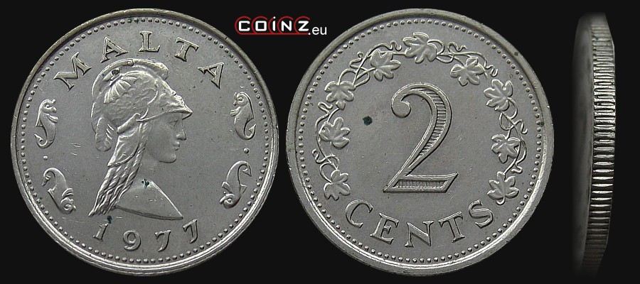 2 centy 1972-1982 - monety Malty
