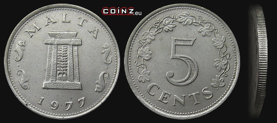 5 centów 1972-1977 - monety Malty