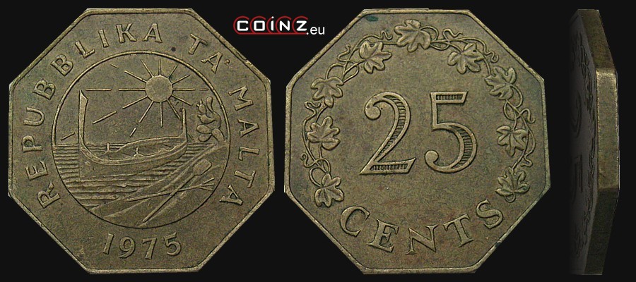 25 centów 1975 - monety Malty