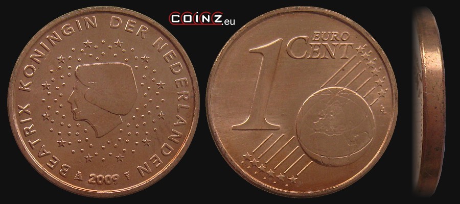1 euro cent 1999-2013 - monety Holandii