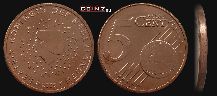 5 euro centów 1999-2013 - monety Holandii