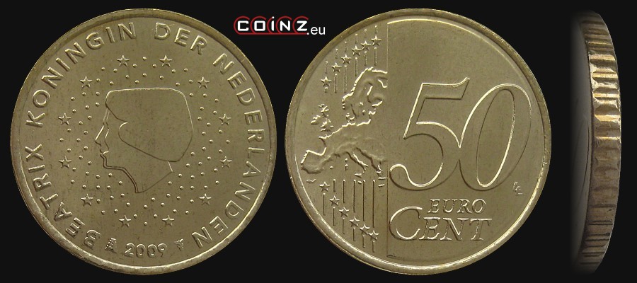 50 euro centów 2007-2013 - monety Holandii