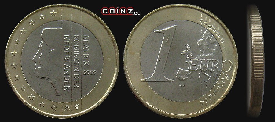 1 euro 2007-2013 - monety Holandii
