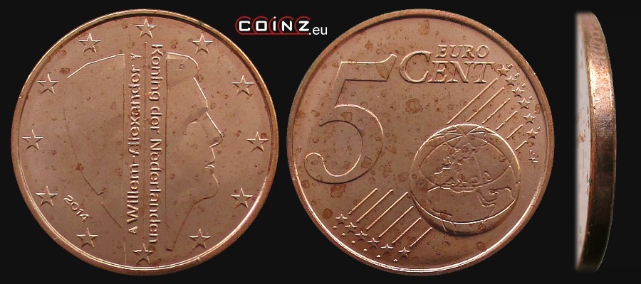 5 euro centów od 2014 - monety Holandii