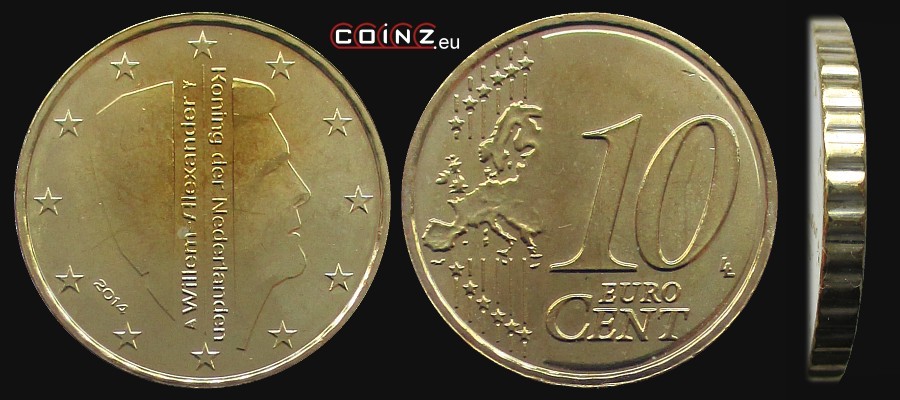 10 euro centów od 2014 - monety Holandii